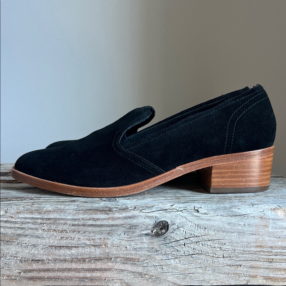 Soludos Elegant Black Suede Women's Loafers 8.5 39